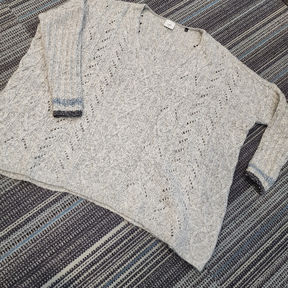 CAbi Gray V-Neck Sweater - Boxy/Cozy - Picture 7 of 11